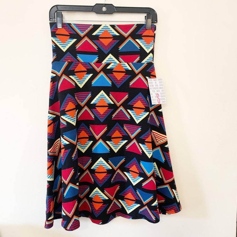 LuLaRoe Azure Skirt Triangle Geometric Print Small